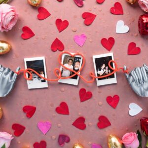 Hartvormige fotodecoratie met slinger